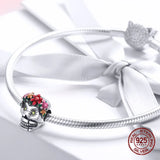 Enamel Skull Beads Halloween Charm 925 Sterling Silver Jewelry