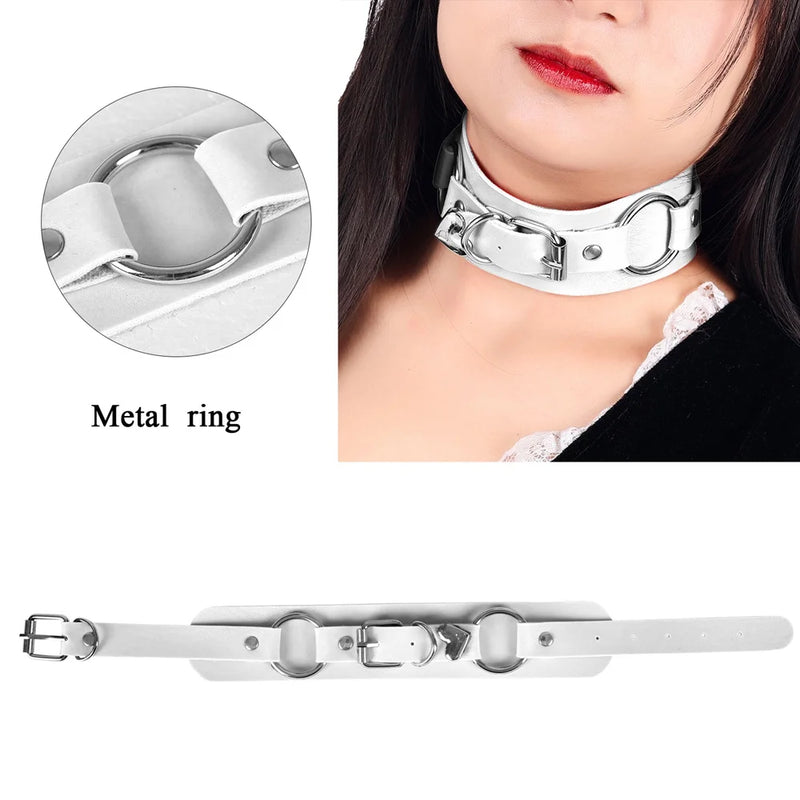 Halloween Harness Belt Punk Collar Goth PU Leather Heart Accessories