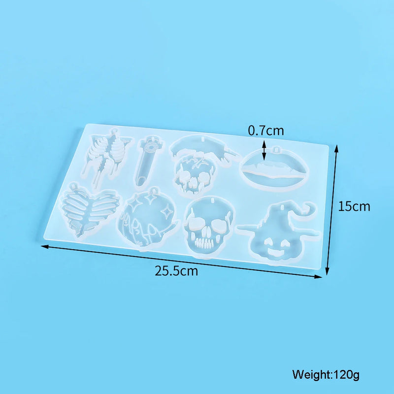 Skull Bone Lips Mould Keychain Silicone Mold