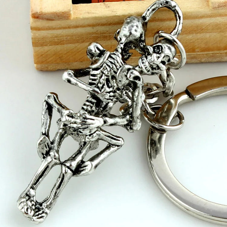 Halloween Fitness Skeleton Key Chain for Men and Women