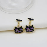 Skeleton Ghost Cross Earrings Evil Fun Creative Dark Earrings