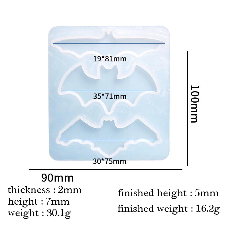 Halloween Ghost BAT Cross Epoxy Resin Mold DIY Ornaments Silicone Mold