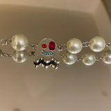Halloween Ghost Necklaces Scary Funny Creative Pearl Crystals Cactus Pendant Sho
