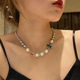 Halloween Ghost Necklaces Scary Funny Creative Pearl Crystals Cactus Pendant Sho