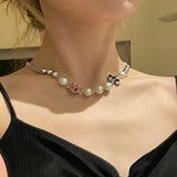 Halloween Ghost Necklaces Scary Funny Creative Pearl Crystals Cactus Pendant Sho
