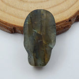 Labradorite Skull Flame Carved Cabochon, Semiprecious Stones Gift