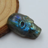 Labradorite Skull Flame Carved Cabochon, Semiprecious Stones Gift