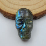 Labradorite Skull Flame Carved Cabochon, Semiprecious Stones Gift