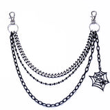 Halloween Punk Metal Pants Chain Spider Web Pendant Jeans Chain