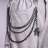 Halloween Punk Metal Pants Chain Spider Web Pendant Jeans Chain
