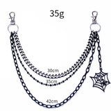 Halloween Punk Metal Pants Chain Spider Web Pendant Jeans Chain