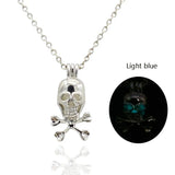 Halloween Glow Ghost Head Ornament Illuminating Punk Hollow Skull Head