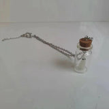 Glow Tiny Ghost in A Bottle Pendant Necklace Luminous Halloween Jewelry