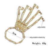 Gothic Punk Skull Finger Bracelets Skeleton Hand Bangles Jewelry