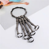 Gothic Punk Skull Finger Bracelets Skeleton Hand Bangles Jewelry