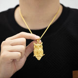 Gothic Viking Owl Skull Men's Pendant Necklace
