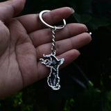 Halloween Gothic Witch Cat Pendant Keychain for Men and Women Friendship Gift