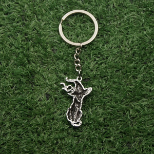 Halloween Gothic Witch Cat Pendant Keychain for Men and Women Friendship Gift