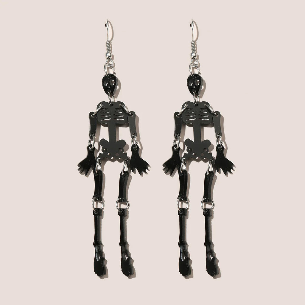 Vintage Skeleton Skull Dangle Earrings for Women Jewelry