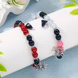Halloween Magnetic Beaded Bracelet Couple Spider Charm Gift