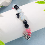 Halloween Magnetic Beaded Bracelet Couple Spider Charm Gift