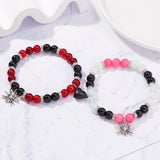 Halloween Magnetic Beaded Bracelet Couple Spider Charm Gift