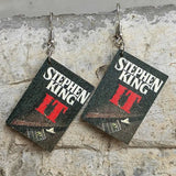Halloween Horror Wood Book Cover Earrings