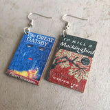 Halloween Horror Wood Book Cover Earrings