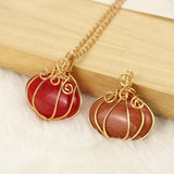 Halloween Jack-o-Lantern Pendant Necklace for Couple