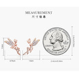 Elf Stud Earrings 925 Sterling Silver Plating Zircon Women
