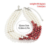 Halloween Blood Pearl Necklace Red pearl Multilayer Necklace
