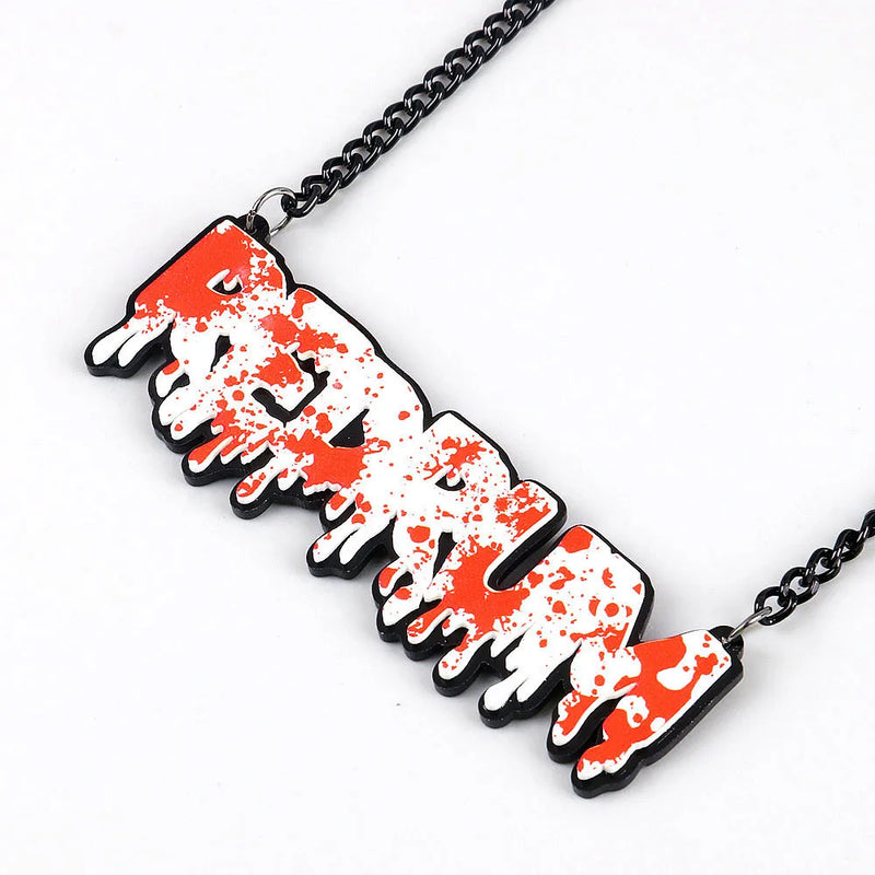 Halloween Bloodstains Killer Pendant Necklace Gothic FREAK Charm