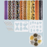 Halloween Earring Making Kit 10 Styles Faux Leather Sheets Hairpin Bow Templates