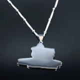 Halloween Magic Hat Cat Silver Stainless Steel Statement Necklace