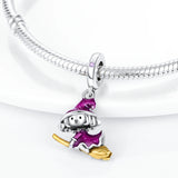 Halloween Magical Girl Witch Dangle Charm for Bracelet Necklace Pendant