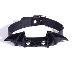 Halloween Bat Wings Gothic Choker Leather Collar Cosplay Accessories