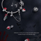 Halloween Magic Witch S925 Silver Pendant Bracelet Necklace DIY Charm Jewelry