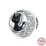Halloween Magic Witch S925 Silver Pendant Bracelet Necklace DIY Charm Jewelry