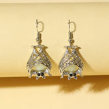 Halloween Bat Earrings Light up Night Glow Hollow out Earrings