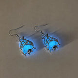 Halloween Bat Earrings Light up Night Glow Hollow out Earrings