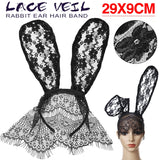 Lace Rabbit Bunny Ears Veil Eye Mask Headwear Hair Accessories