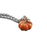 Halloween Pumpkin Pendant Necklace Vintage Charm Chain Jewelry