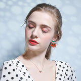 Crystal Smiling Pumpkin Earrings for Women