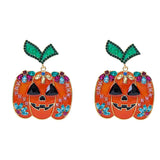 Crystal Smiling Pumpkin Earrings for Women
