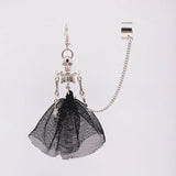 Halloween Punk Gothic Skull Bride Dress Earrings Set
