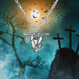 Punk Skeleton Ghost Pendant Necklace Retro Gothic Jewelry