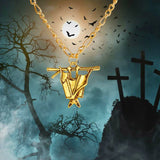 Punk Skeleton Ghost Pendant Necklace Retro Gothic Jewelry