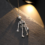 Punk Skeleton Ghost Pendant Necklace Retro Gothic Jewelry