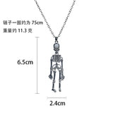 Punk Skeleton Ghost Pendant Necklace Retro Gothic Jewelry