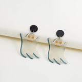 Resin Ghost Drop Earrings Transparent Cat Piercing Jewelry